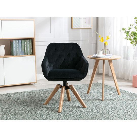 Solid Wood Tufted Upholstered Armless Home Office Chair Dining Chairs