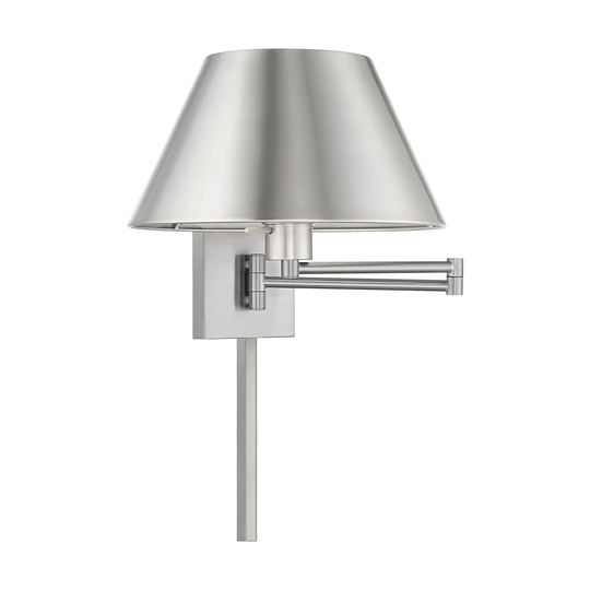 Livex Lighting 1-Light Metal Shade Swing Arm Wall Lamp - 13"W x 12"H x 25"D - 13"W x 12"H x 25"D