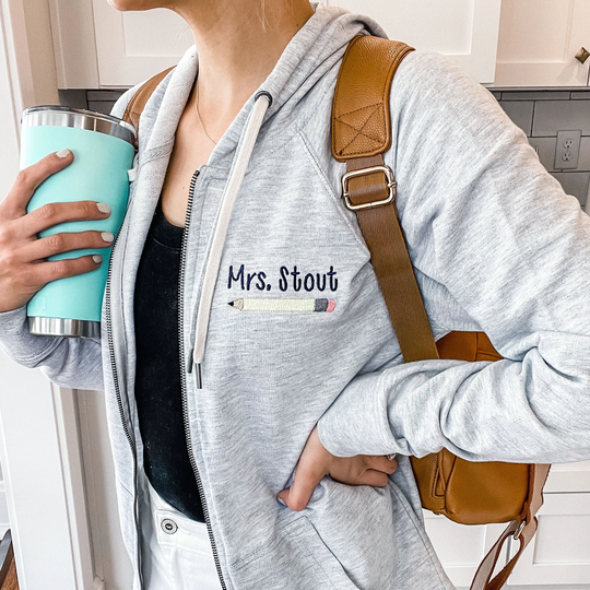 Pencil Full Zip Indie Jacket | Teacher Gift For