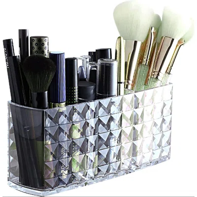 Valerie Acrylic 3 Compartment Clear Makeup Brush Case