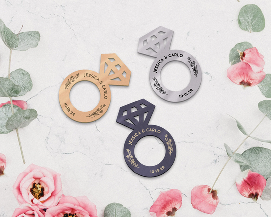 Personalized Napkin Ring | Wedding Table Decor Acrylic Key Place Card Setting Custom