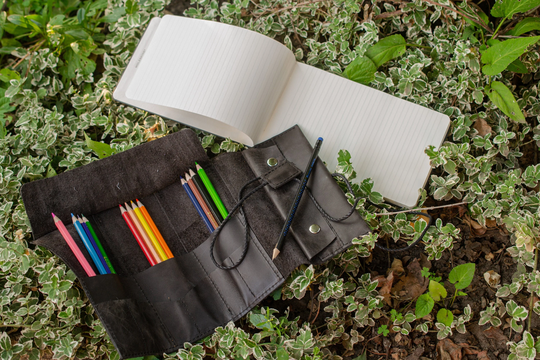 Leather Pencil Roll, Brush Case, Personalized School Supplies, Paint & Roll Pouch, Graphic Artist Gift, Birthday Gift