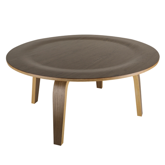Lucky Monet Round Wood Coffee Table Cocktail Table for Living Room - 33.46x15.75"