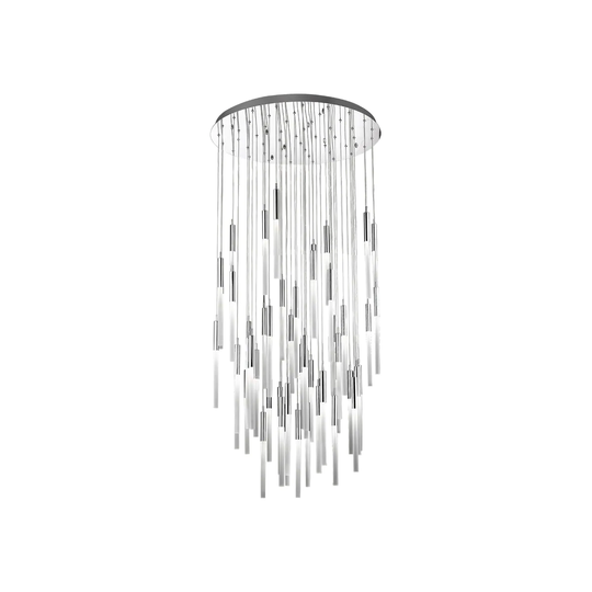 Avenue Lighting Main St. Collection polished nickel steel and frosted glass 51 light pendant fixture - 37
