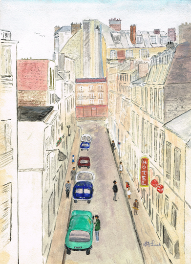 Vintage Original 1980S/ 90S Watercolour Pictures Of Naive Landscapes By Harold J Luck, Paris, French, Luxembourg