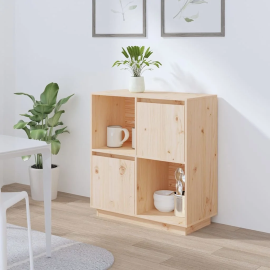 vidaXL Sideboard 29.1"x13.8"x31.5" Solid Wood Pine