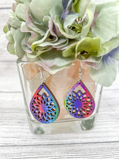 Multi-Color Earrings/ Colorful Teardrop Earrings