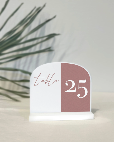 White Acrylic Arch Table Number | Wedding Art Deco Boho Unique Reserved Seating Tn11