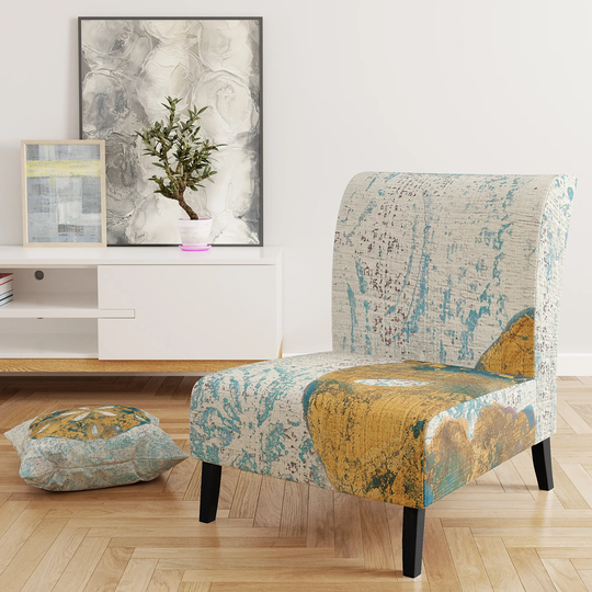 Designart 'Coastal Pastel Seashells II' Upholstered VIntage Nautical Accent Chair
