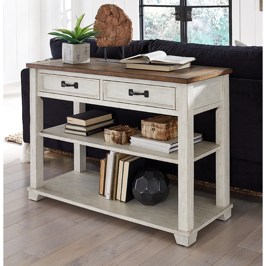 Wood Two-tone Sofa/ Media Console Table
