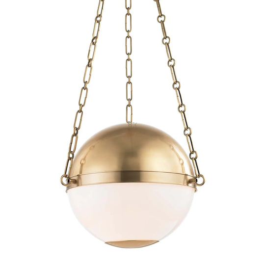 Hudson Valley Sphere No.2 by Mark D. Sikes 2-light Aged Brass Pendant