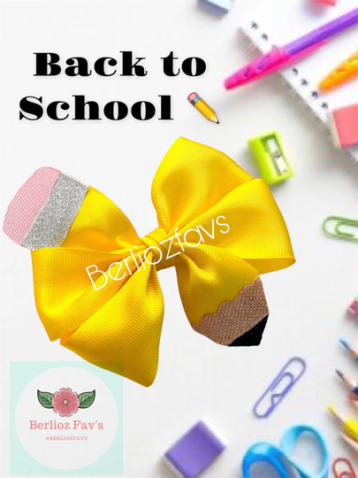 Back To School Bow, Pencil Girl Bows For Babies, Toddler, Sailor Bows, Kindergarten Preschool Clip