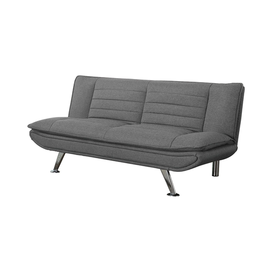 Sofa Bed with Chrome Metal Legs, Grey