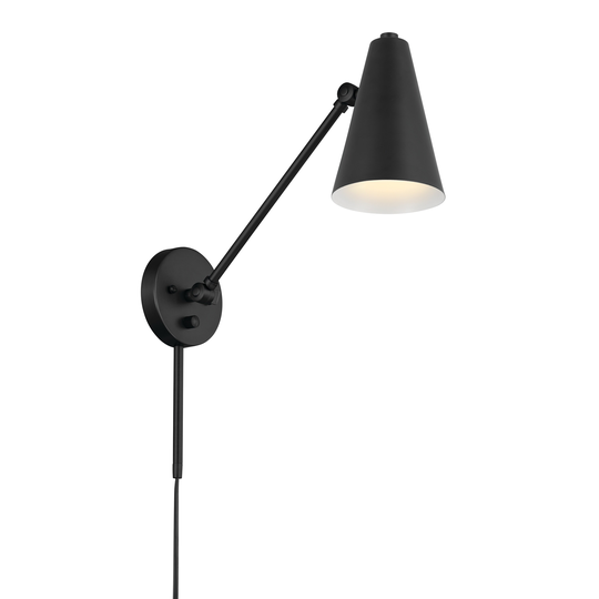 Sylvia 19.75 in. 1-Light Black Wall Sconce