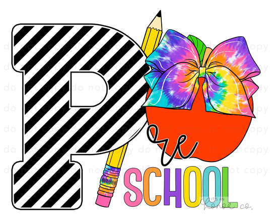 Sublimation Transfer Ready To Press/Preschool Back School Teacher Pencil Apple