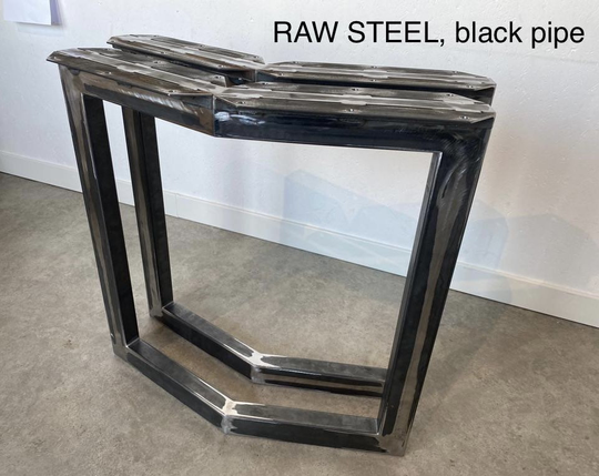 Set Of 2 W-Type Dining/ Kitchen Table Legs, Industrial Steel Metal Table Base, Home Interior