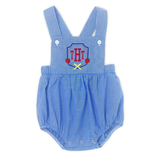 Monogrammed Back To School Outfit For Toddler Boy, Personalized Pencil Crest Sunsuit First Day Of Daycare, 1st Preschool Bubble