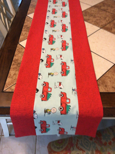 Peanuts Christmas Table Runner - Custom Handmade | Seasonal Decor Gift Grinch Fanatic Home