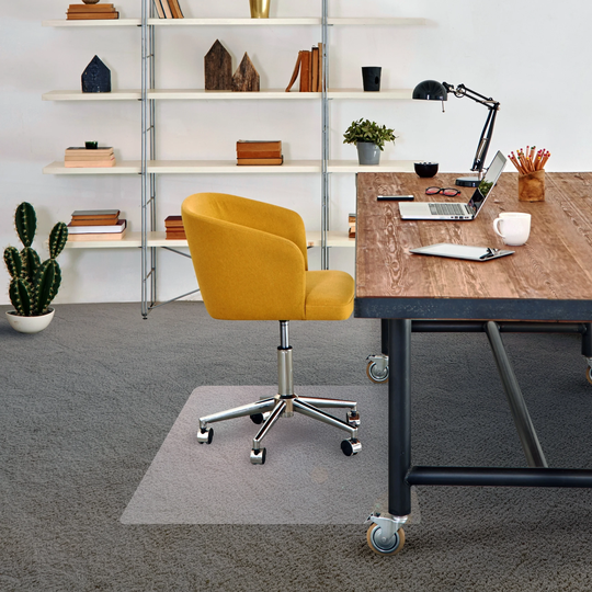 FloorTex Vinyl Chair mat for Plush Pile Carpet - Rectangular Size 48" x 60"