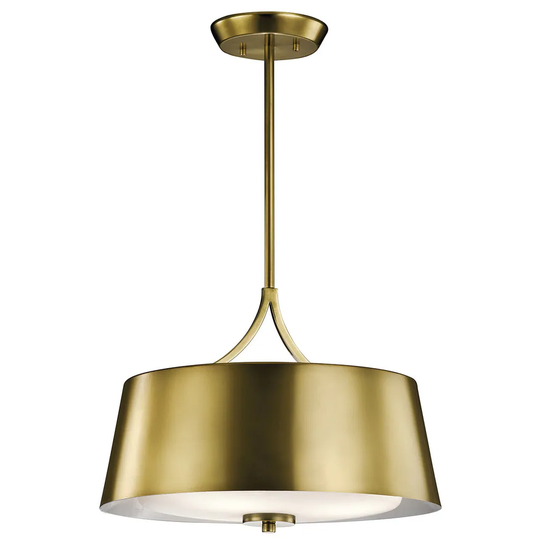 Kichler Lighting Maclain Collection 3-light Natural Brass Pendant/Semi Flush Mount