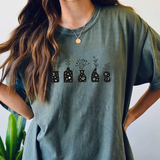 Comfort Colors Celestial Shirt, Houseplant T-Shirt, Comfy Oversized Boho Gift For Her