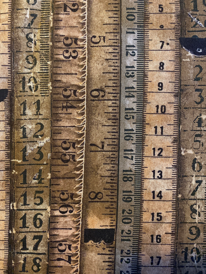 Tim Holtz Tape Measures 100% Quilting Cotton Fabric