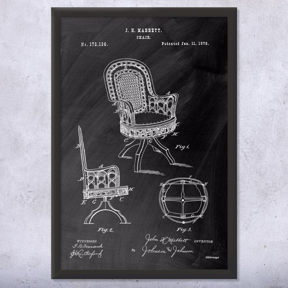 Framed Rattan Chair Wall Art Print, Collector Gift, Thift Shop Art, Wicker Chair, Patio Furniture, Designer Furniture Maker