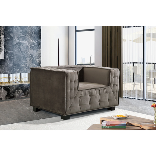 Chic Home Barnum Velvet Tufted Wide Armrest Club Chair