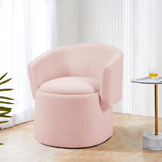 Single Flip-Back Round Storage Stool Accent Chair