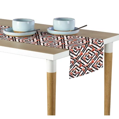 Pencil Flamingos in Diamonds Table Runner