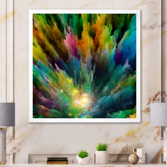 Designart 'Elegance Of Liquid Color XIV' Modern Framed Wall Decor