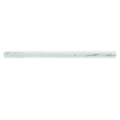 12" x 0.8" Marble Pencil Liner Tile Trim in White