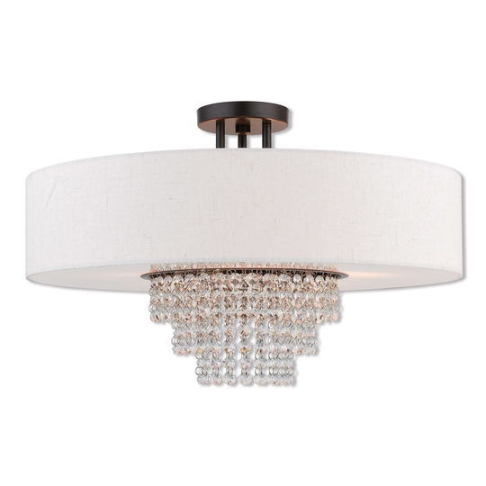Livex Lighting 51098-92 Carlisle 5 Light Bronze Indoor Flush Mount