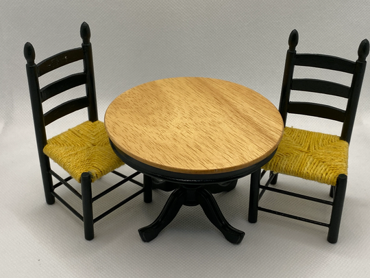 Dollhouse Miniature Table & Chairs ~ Kitchen Furniture 112 Scale Farmhouse Fairy Garden Diorama Room Box Accessories