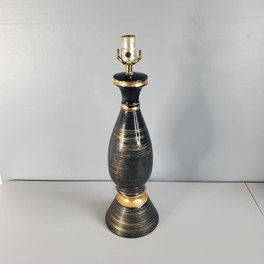 Retro Black & Gold Ceramic Table Lamp