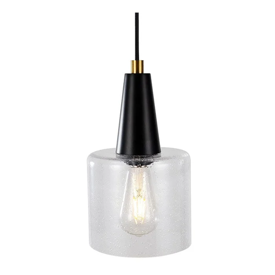 Modern black hanging lighting glass pendant lamp bar light - N/A