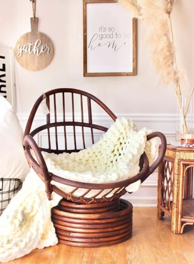Authentic Rattan Swivel Rocking Chair | Boho Nursery Must Have |