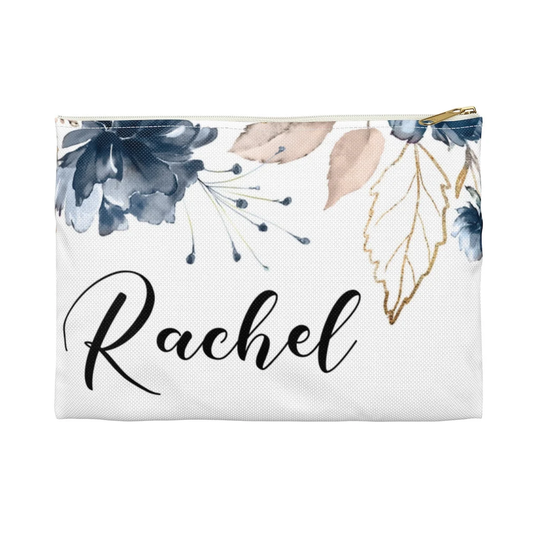 Personalized Makeup Bag, Custom Cosmetics Bag, Pencil Pouch, Gift Ideas For Her, Birthday, Christmas, Teal Boho Toiletry Bag