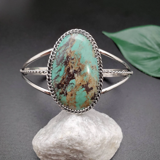 Socute925 Dainty Number 8 Turquoise Cuff Bracelet | Sterling Silver Jewelry #14