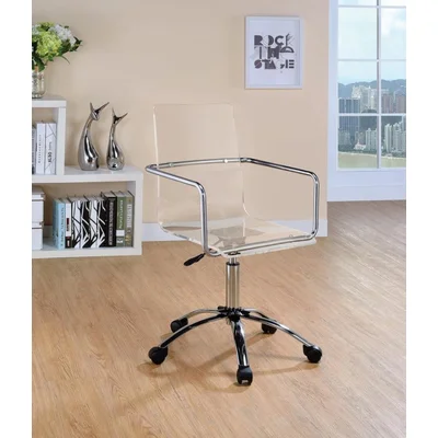 Aprell Office Chair With Casters Clear And Chrome By Coaster