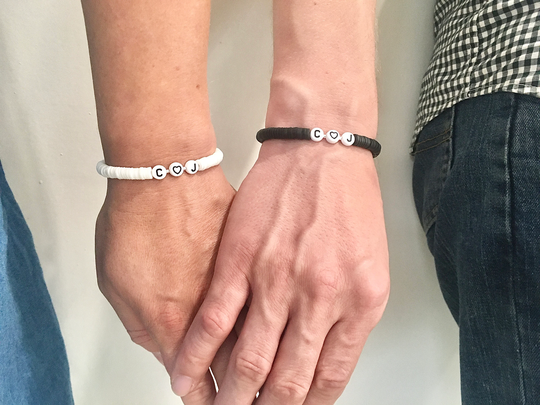 Set Of Bracelets Custom Couple Friendship Love Bracelet Alphabet Twin Id Twins Gift For Boyfriend