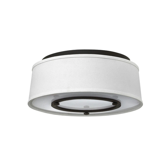 Hinkley Lighting 3 Light Flush Mount Ceiling Fixture with White Fabric