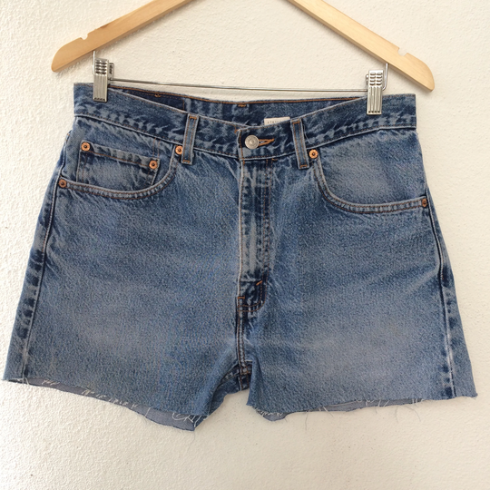 Size 31 Vintage Levis 505 Cutoff Shorts Jeans High Waisted Distressed Light Wash Blue Denim Waist 31"