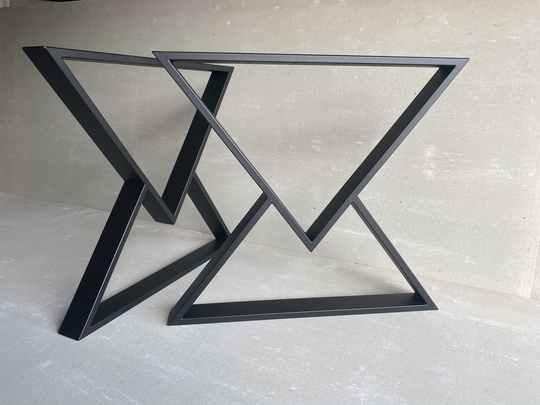 Set Of 2 Diamond Shape Table Legs, Industrial Style Steel Metal Dining Kitchen Legs