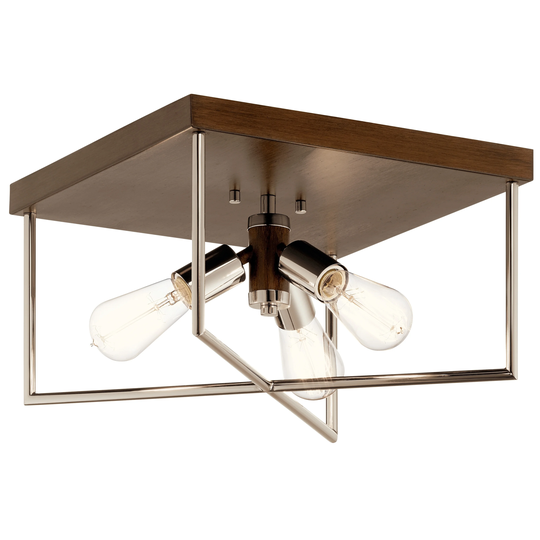 Kichler Lighting Tanis 3-Light Flush Mount Auburn Stained Finish