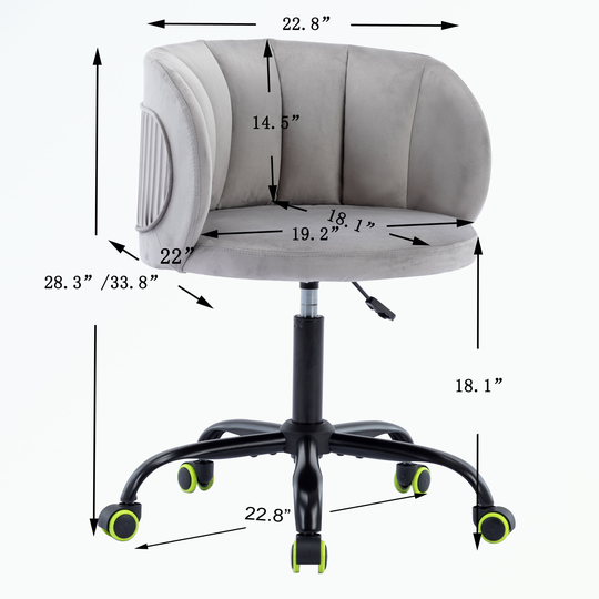 Velvet office chair, can rotate 360 degrees, with pulley