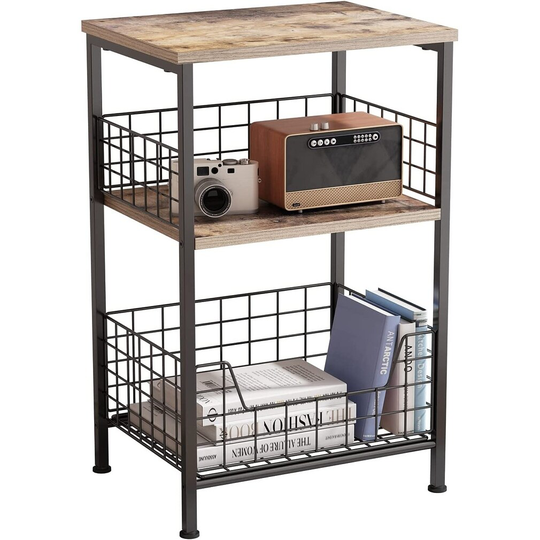X-cosrack End Table (Brown & Black)