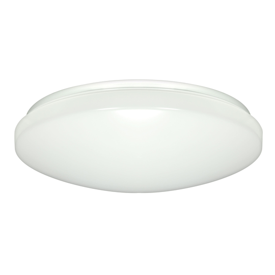 1-Light 14-inch Flush Mounted LED Light Fixture - White Finish - with Occupancy Sensor - 277V