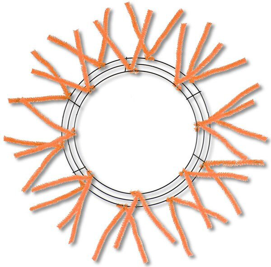 Orange Pencil 15 Inch Wreath Frame, Orange Work Form, Deco Mesh Supplies, Frames, Wreath Making Xx750420
