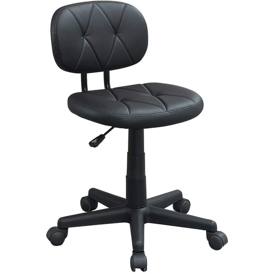 Modern Adjustable Swivel Office Desk Chair Low, Back & Wheels, Black